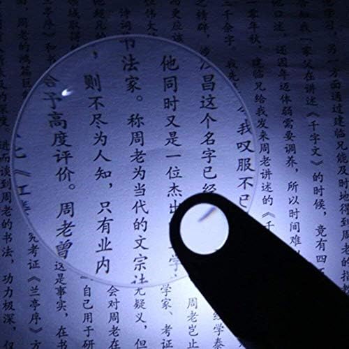 הואנג-שינג-זכוכית מגדלת כף יד זכוכית מגדלת עם אור לד 20 פעמים עבור תלמיד קריאת תצפית תכשיטי מגדלת
