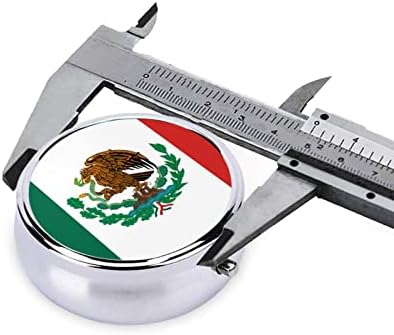 דגל של מקסיקו גלולת תיבה, עגול גלולת תיבה, מתכת שלוש-תא גלולת תיבה, קל לנשיאה