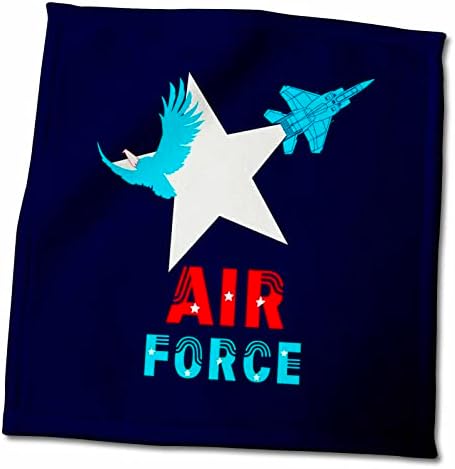 3 דרוז כוכב לבן, נשר נועז, מטוסים צבאיים, חיל אוויר טקסט על כחול - מגבות