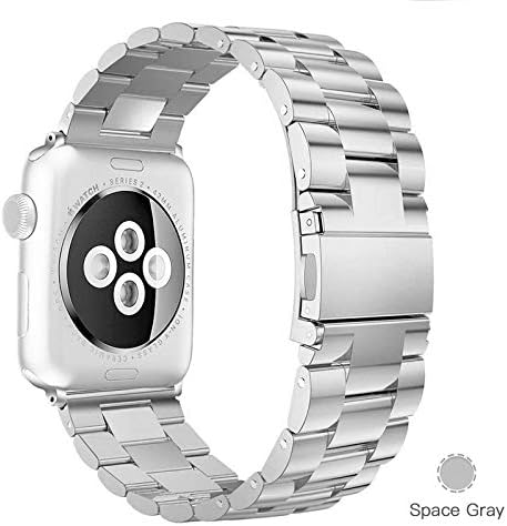 Ygtiecs תואמים להקת Apple Watch 42 ממ 44 ממ, עסקים מוצקים מפלדת נירוסטה מפלדת מתכת החלפת רצועת IWatch לסדרת Apple