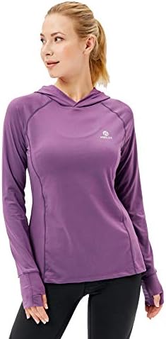 קפוצ'ון ריצה של נשים, משקל קל/שרוול ארוך/חור אגודל, UV/מהיר יבש/אטום לרוח