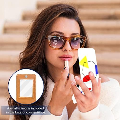 חמוד נייד איפור תיק קוסמטי פאוץ, שפתון מחזיק איפור ארגונית, מודרני פשוט גיאומטרי דפוס צבעוני