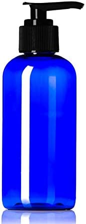 4 עוז פלסטיק קובלט כחול בקבוקי משלוח לסחוט מכולות עם משאבת כובע, תוויות כלול