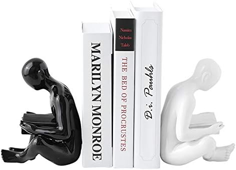 Yang1mn.ornments דמויות קרמיקה בשחור לבן קוראת דוגמנות מדף מגזין מגזין מודרני מינימליסטי מינימליסטי קישוטי מלון