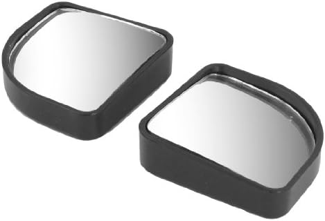 UXCell 2 PCS מכונית שחורה זווית רחבה בצורת מעריצים אחורית מבט אחורי מראה עיוור מראה 2