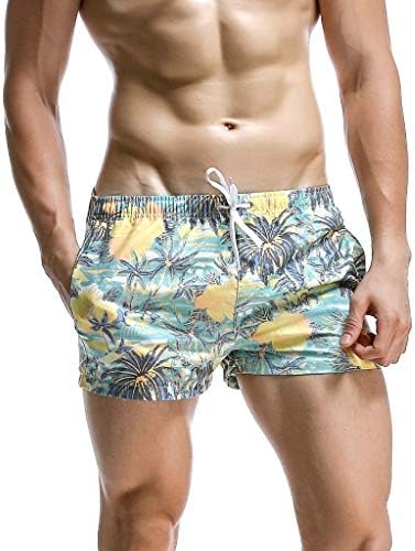 מכנסי לוח קצרים לגברים מתיחת מכנסי חוף בהוואי בטנה רשת תלת מימד מודפס