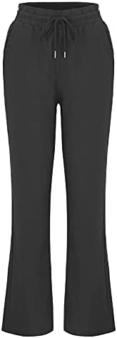 מכנסי פשתן כותנה של LMSXCT עם מכנסי פשתן כותנה עם מכנסיים משוררים כיס מכנסיים רגל רחבות רופפות