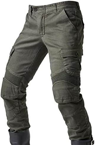מכנסי מטען מגנים על אופנוע Uofoco מכנסי מכנסי מטען לגברים 2 זוגות עמידים ללבוש נושמים רפידות נשלפות בברך