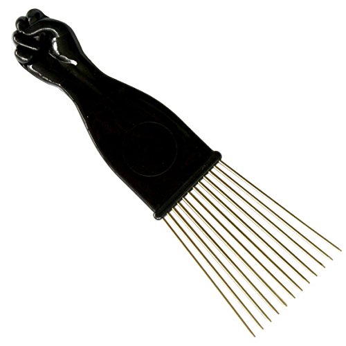 פיק אפרו מרובע SSK® עם אגרוף שחור - מסרק שיער אפרו -אמריקאי מתכת