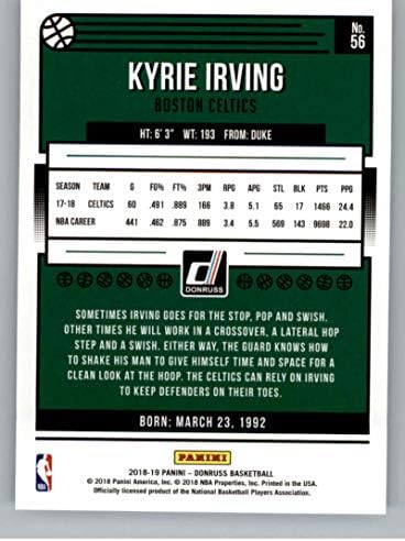 2018-19 דונרוס 56 Kyrie Irving Boston Celtics NBA כרטיס מסחר בכדורסל