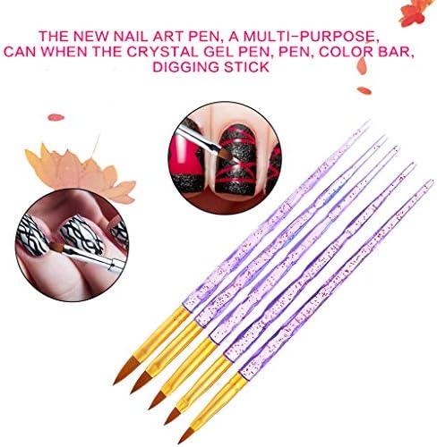 Talkyo Tool 5pcsnail סט ג'ל מברשות אמנות המפרטות עיצוב נקודה ציור פולני עט עט ציפורניים עיצוב עט