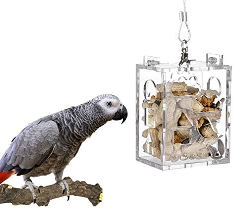 קינטור תוכי יצירתי כלוב ציפורים מזין צעצועים, גודל גדול 4.8x3.6x2.6 אינץ '
