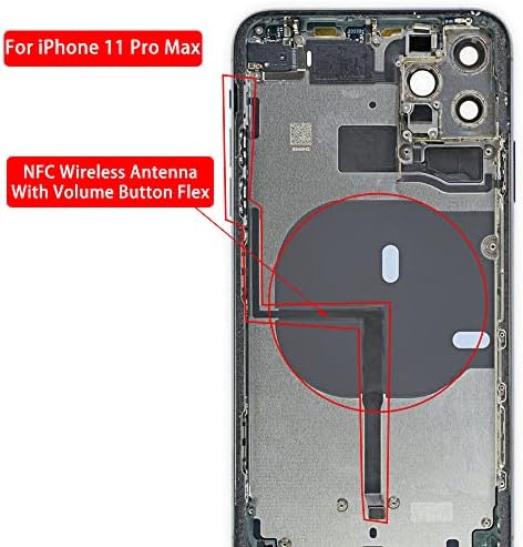 אלחוטי שבב אנטנה לאייפון 11 פרו מקס-טעינת סליל צ ' י אות כרית עם נפח להגמיש ומתכת סוגר מותקן מראש