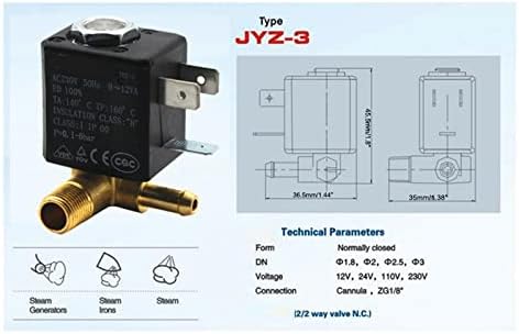 JYZ-3 סגר בדרך כלל 6BAR AC 230V G1/839; מי ברזל פליז מים 2 מיקום 2 דרך שסתום מים סולנואידים 1 יחידות