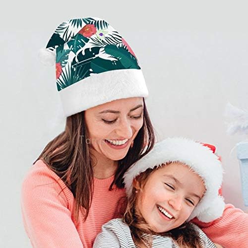 חג המולד סנטה כובע, עצים טרופיים פלמינגו חג המולד חג כובע למבוגרים, יוניסקס נוחות חג המולד כובעי לשנה