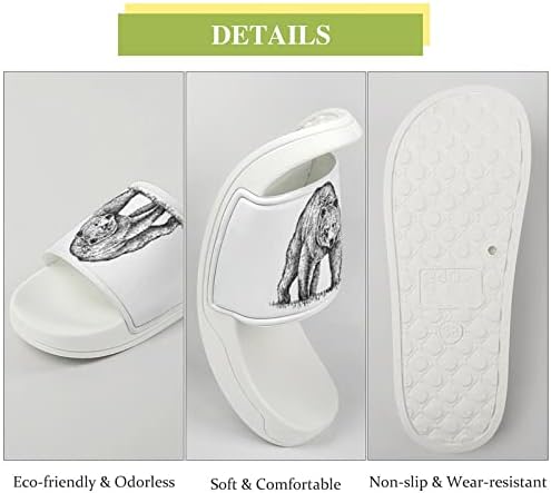 גריזלי דוב אמנות בית סנדלי החלקה בוהן פתוח נעלי בית עיסוי מקלחת ספא אמבטיה