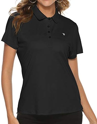 נשים גולף פולו חולצות קל משקל לחות הפתילה קצר שרוול חולצה מהיר יבש 4-כפתור