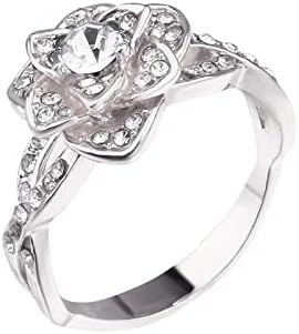 טבעות הבטחה פשוטות טבעת יהלום ורד טבעת אלגנטית ריינסטון ריינסטון טבעות תכשיטים