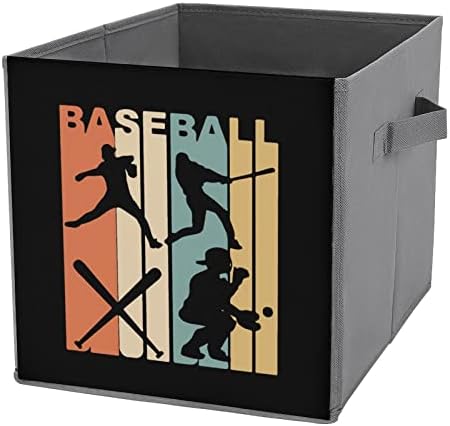 רטרו בייסבול משנות השבעים של משנות השבעים קופסת קוביות קוביות מארגן ארגזי אחסון בדים טרנדיות