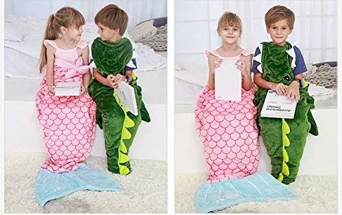 פלנל קריקטורה ילדים שקית שינה כריש עטוף שמיכה פנאי מיזוג אוויר שמיכה תינוקת בת ים אנטי-בעיטה
