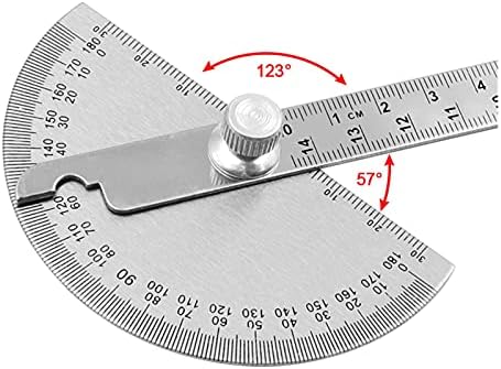 145 ממ נירוסטה 180 מד זווית זווית מדידת מדידת סרגל מכונאי סיבוב סרגל סרגל סרגל