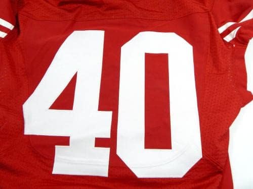 2015 סן פרנסיסקו 49ers 40 משחק הונחה אדום ג'רזי 42 DP29047 - משחק NFL לא חתום בשימוש בגופיות