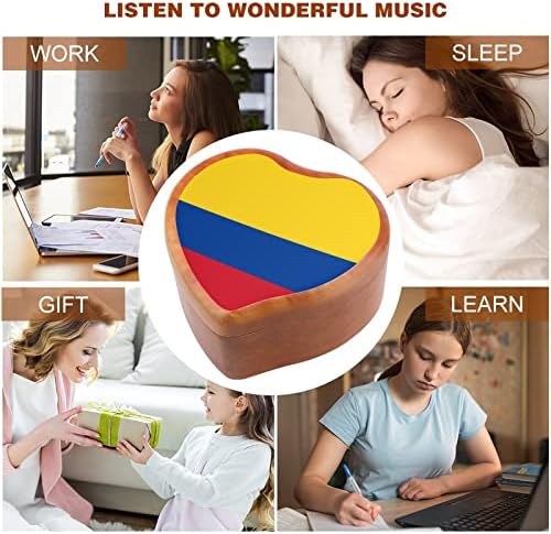דגל קולומביאני שעון שעון קופסת מוסיקה וינטג