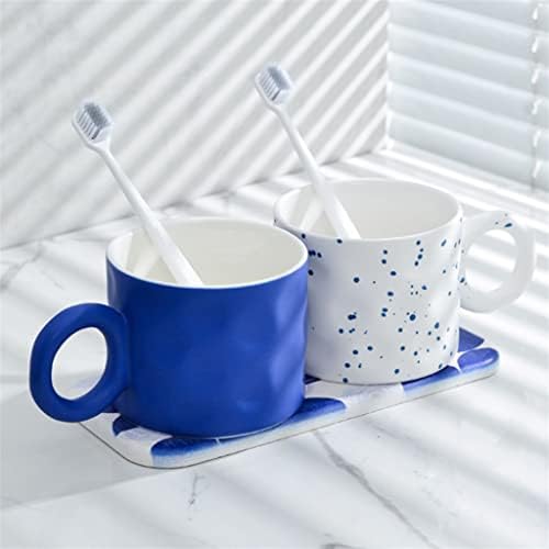 זוג משפחת MMLLZEL זוג כוסות כוסות כוס שטיפת פה כוס מברשת שיניים כוס שיניים גליל שיניים מגש קרמיקה