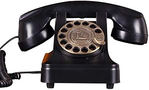 XJJZS רטרו וינטג 'צלחת חיוג טלפונים טלפונים עתיקים שולחן טלפון קווי טלפון עם חודש/לעיצוב סלון ביתי משרד, מתנה