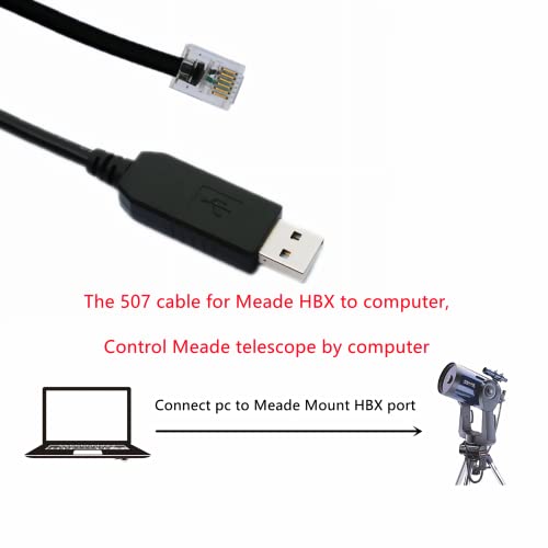 JXEIT USB עד RS232 כבל 507 סדרתי לכבל MEADE LX200 GPS LX850 ACF MEADE HBX כבל מחשב 07507 חלקי