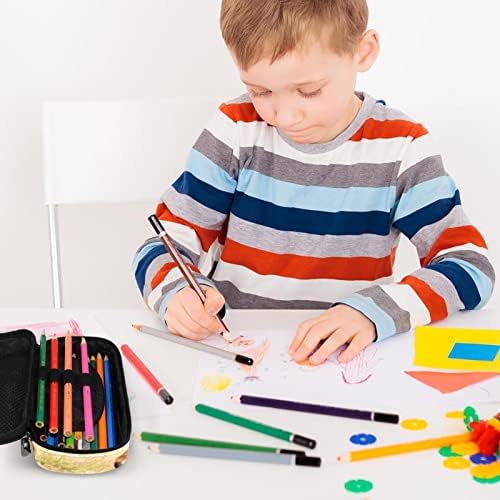 קיבולת גדולה עפרון עפרון חום בית ספר לסוס ציוד תיק עיפרון שקית איפור שקית לבנות נערות נערות 7.5x3x1.5in