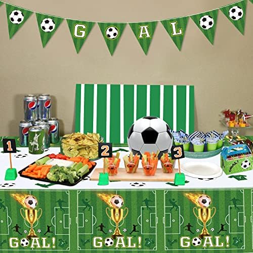4 מארז כדורגל מסיבת מפות כדורגל יום הולדת קישוטי פלסטיק חד פעמי ספורט נושא מסיבת שולחן מכסה כדורגל נושא שולחן