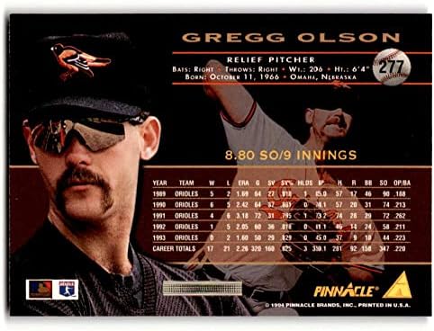 1994 Pinnacle 277 כרטיס בייסבול של גרג אולסון NM