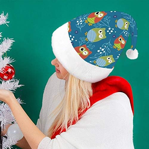 חג המולד סנטה כובע, קריקטורה מצחיק ינשוף חג המולד חג כובע למבוגרים, יוניסקס נוחות חג המולד