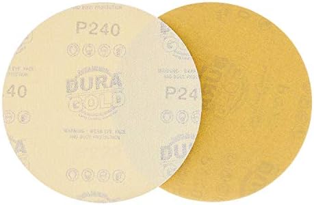 Dura -Gold 6 דיסקי מלטש PSA - 240 חצץ ו 6 צלחת גיבוי PSA DA SANDER