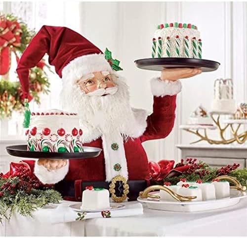 אסל קינוח מתלה שרף סנטה קלאוס פסל מחזיק קינוח מגש חג המולד פסל קינוח סטנד פירות מגש למסיבה