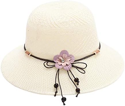 נשים רחבות שוליים כובע שמש אופנה מתקפלת לנשים כובע קש חוף קשת בצבע מוצק.