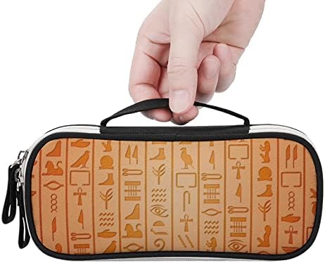 הירוגליפים מצריים PU עור עט עפר עיפרון מארגן איפור נייד תיק אחסון נשיאה תיק אחסון