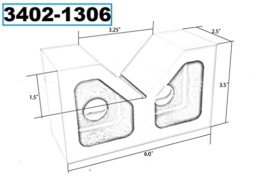 סט 3402-1306 סט פלדה V-Block, 6 אורך x 2-1/2 רוחב x 3-1/2 גובה