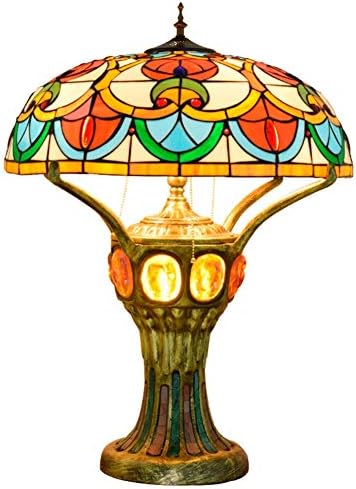 סגנון טיפאני ויטראז 'מנורה שולחן זכוכית מתקדמת בסגנון טיגני ויטאז' מנורה שולחן זכוכית קלאס