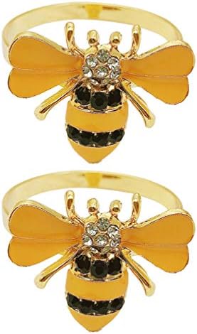 מפיות דבורים טבעות מפיות אמצעי מפיות 2 יח 'טבעות מפיות מפיות מתכת מחזיק מפית נוצץ אבזמי מגבות