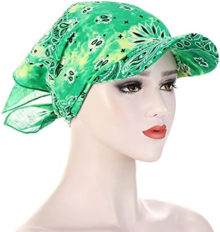 נשים פרח בייסבול כפת כובע מוסלמי טורבן שמש הגנת מטפחת עם מגן קל משקל רפוי בייסבול כובע