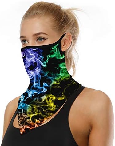 IQKA קיץ חיצוני חיצוני פנים מסכת צוואר צוואר גייטר 3D הדפס קרם הגנה אבק אבק ללא החלקה לצעיף לרכיבה על אופניים,