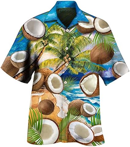 שרוולים קצרים בהוואי לגברים 2023 חולצה מודפסת תלת מימדית טרופית עם שרוולים קצרים עם שרוולים קצרים מכפתורים