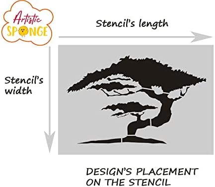 בונסאי עץ אקזוטי טבע סטנסיל 5 4 3 & מגבר; גדלים שונים עמיד לשימוש חוזר עבור כרטיסי רעיונות קישוט