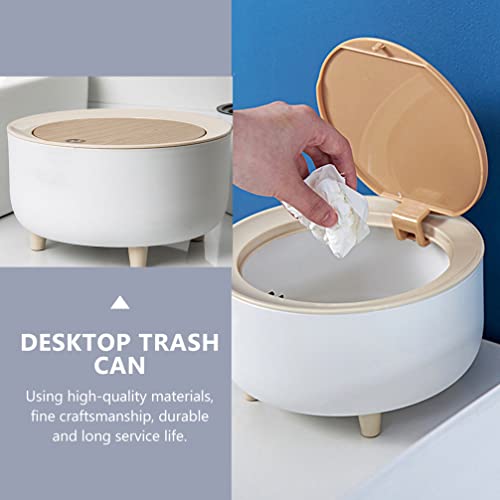 2 יחידות שולחן עבודה אשפה יכול לחיצה סוג אשפה יכול השיש פח אשפה עם מכסה פלסטיק פסולת סל לבית משרד