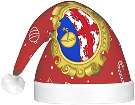 מעיל של זרועות בריטי מצחיק מבוגרים קטיפה סנטה כובע אור עד חג המולד כובע לנשים & מגבר; גברים חג המולד חג כובע