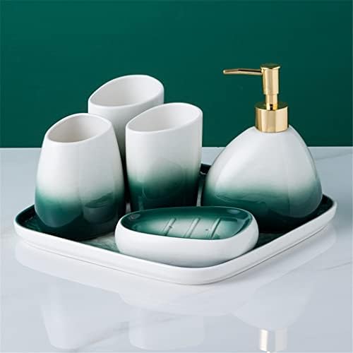 אביזרי אמבטיה של Quul Ceramic Shampoo Dispenser שטיפת פוטו -שברוש מחזיק סטים לקישוט שירותים מארגן