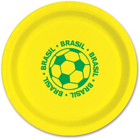 Beistle Beistle 8-חבילות צלחות, 9 אינץ ', ברזיל