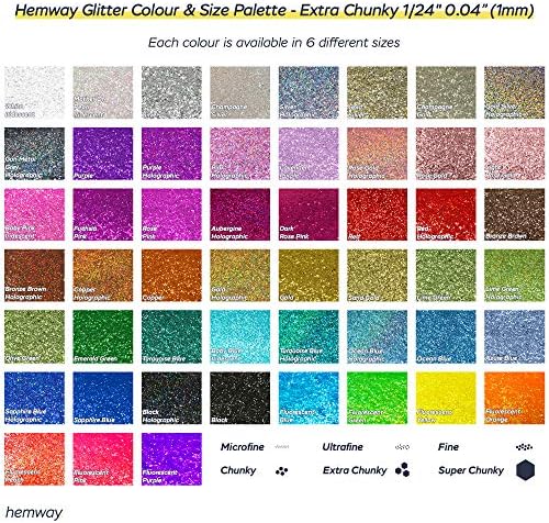 Hemway Premium Ultra Sparkle Glitter Multi מטרה פתית מתכתית למלאכות אומנויות ציפורניים קוסמטיקה קוסמטיקה פסטיבל